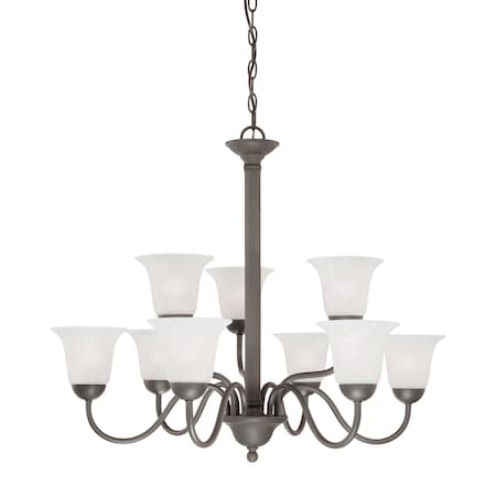 Thomas Riva 32'' Wide 9Light Chandelier, Painted Bronze SL881363